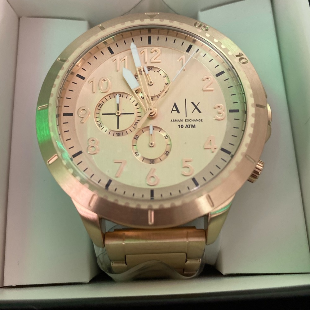 Armani Exchange Men’s Watch Gold Plated